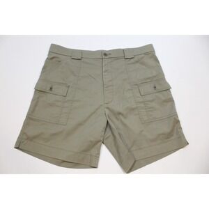 Sportif Stretch Flat Front Shorts Khaki Biege Poly/Cotton/Spandex Men's Size 38